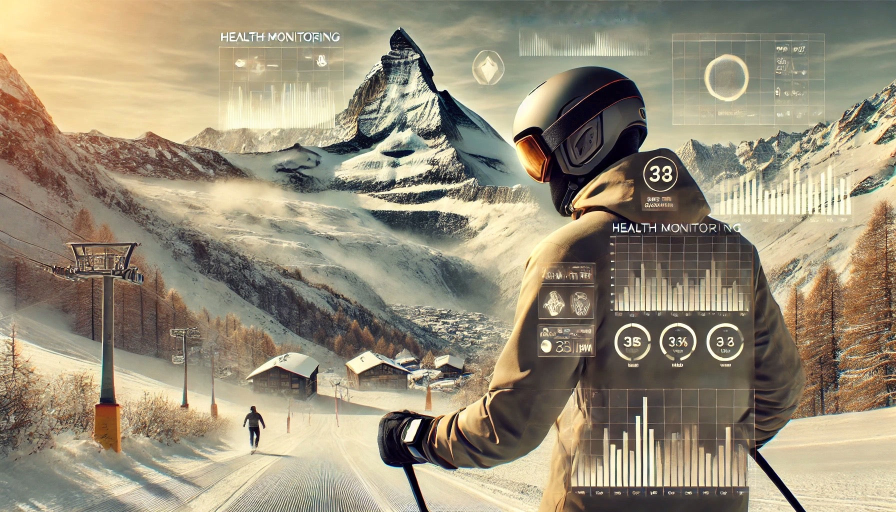 Skier in Zermatt with fitness data insights - Sensiel your Specialist for Health & Sport Performance