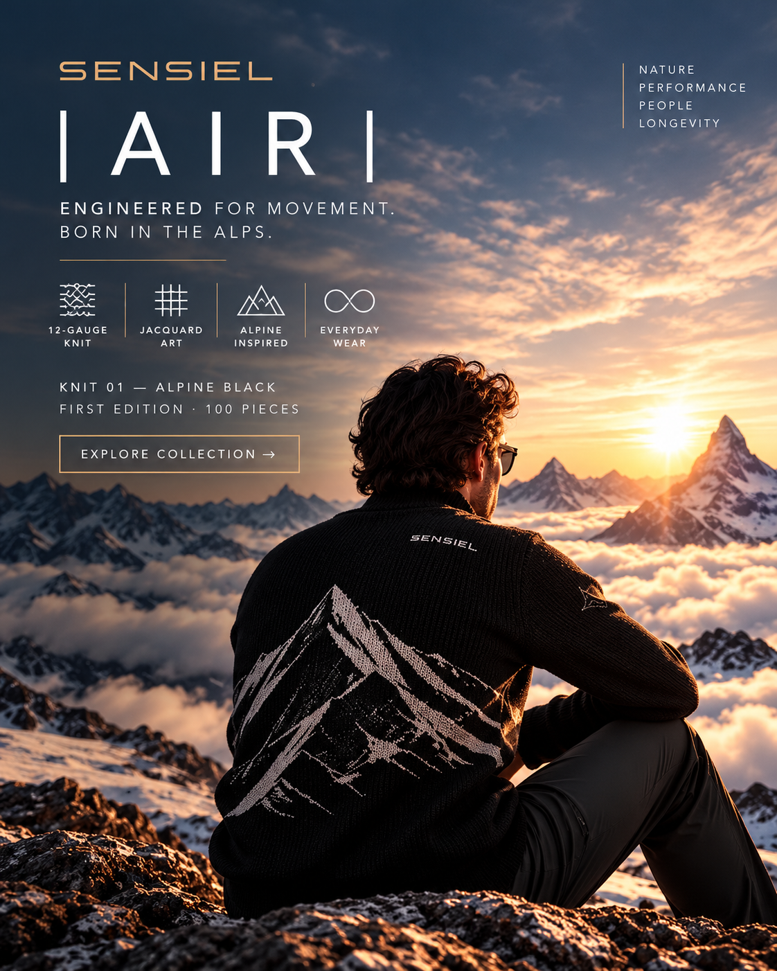 SENSIEL AIR Alpine Everyday collection in the Swiss Alps
